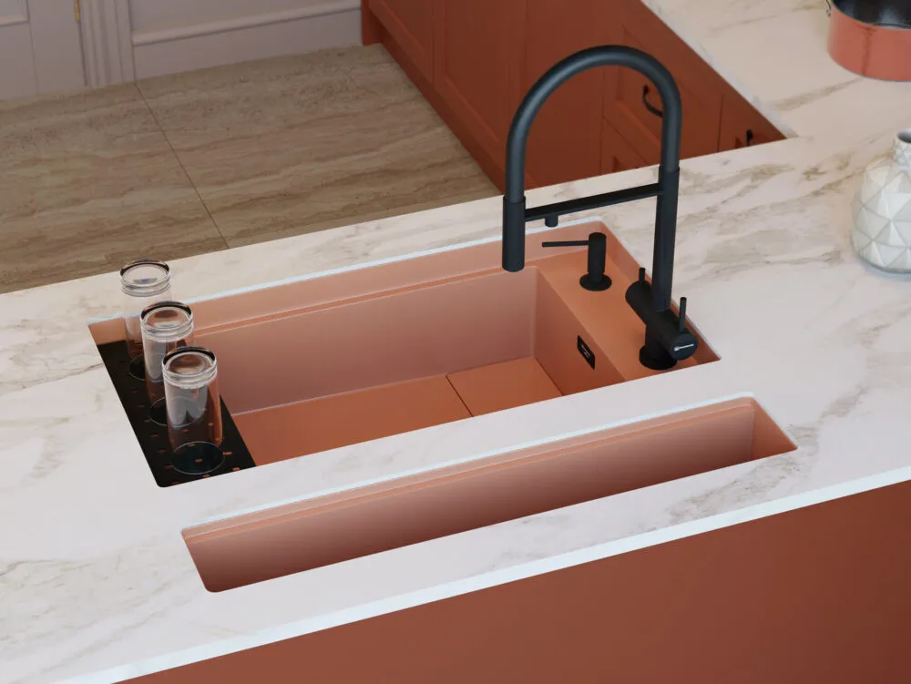 Детальное фото товара: Omoikiri Kinaru 86-U/I CN, мойка, керамика, canyon