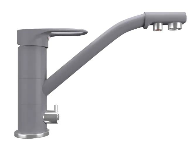 Фото товара: Maunfeld MFQT-10LGR, смеситель, гранит, светло-серый