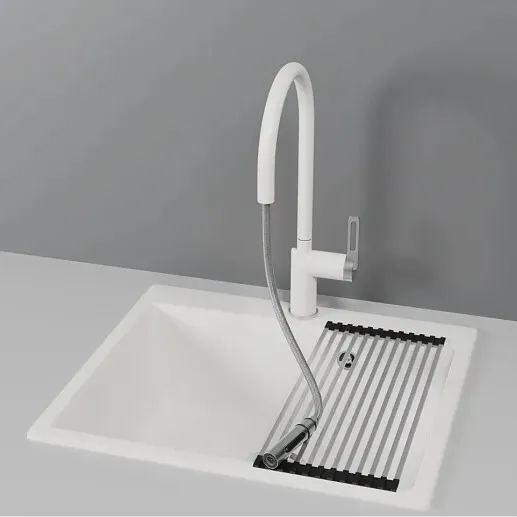 Детальное фото товара: GRANULA 8172 смеситель, гранит, арктик (белый)