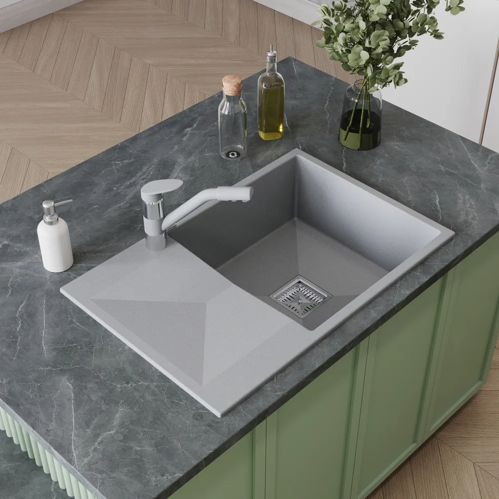 Детальное фото товара: Tolero BLADE 760, мойка, гранит, платина