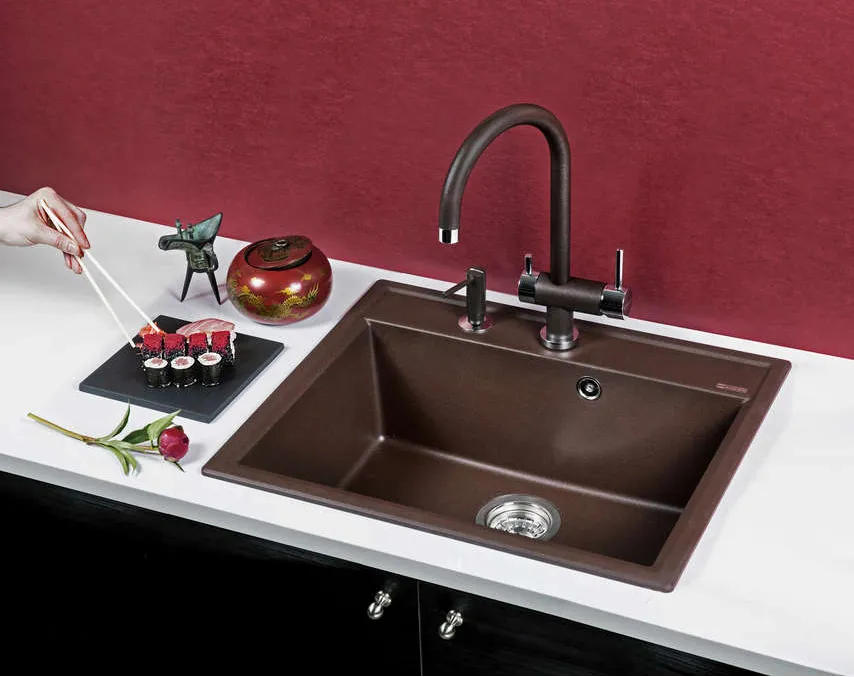 Детальное фото товара: Omoikiri Daisen 60-CA, мойка, гранит, карамель