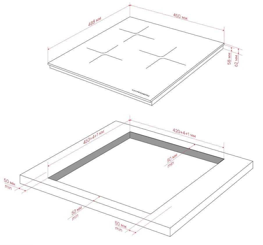 Детальное фото товара: Kuppersberg ICI 406 индукционная поверхность