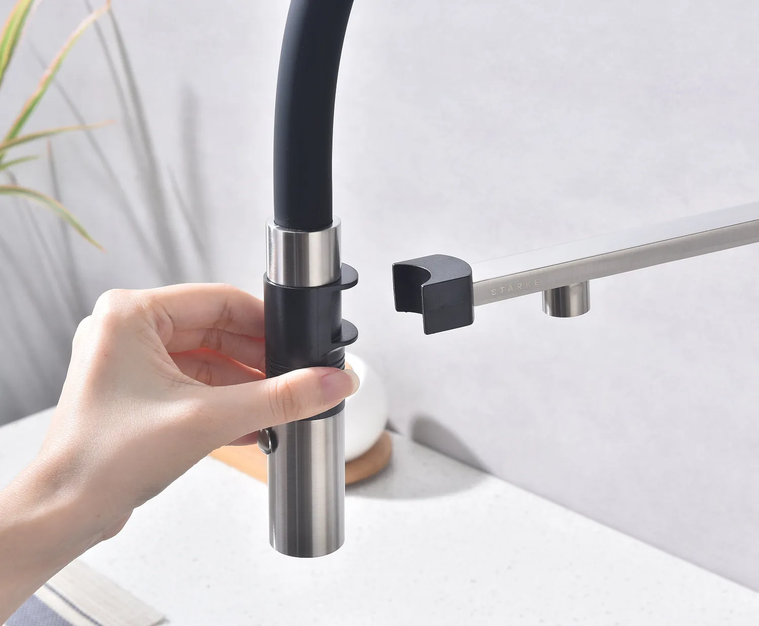 Paulmark Magneto One, смеситель, брашированная сталь