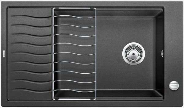 Фото товара: Blanco Elon XL 8S, мойка, гранит, антрацит с клапаном-автоматом