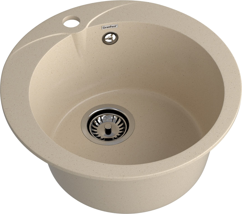 GranFest RONDO GF-R-480, мойка, мрамор, кашемир Детальное фото товара: GranFest RONDO GF-R-480, мойка, мрамор, кашемир