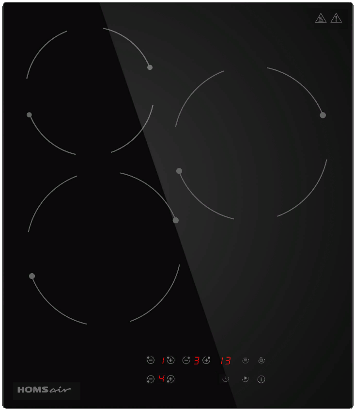 Фото товара: HOMSair HVС43BK стеклокерамическая поверхность