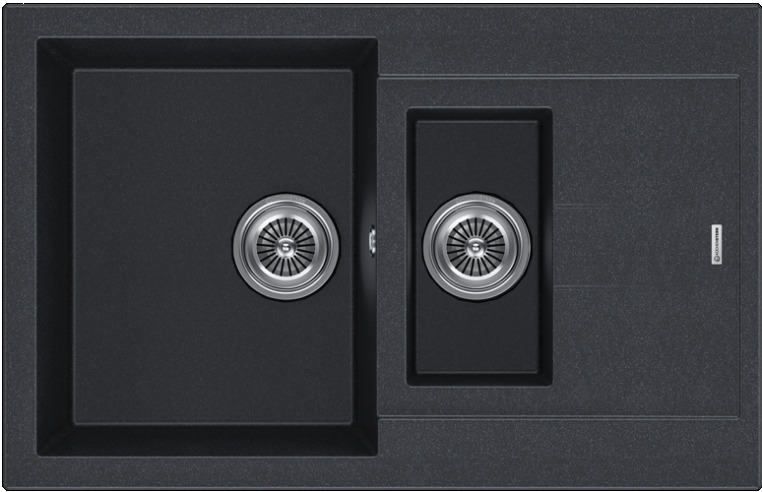Фото товара: KUCHENSTERN PLAT 60-2, мойка, гранит, черный