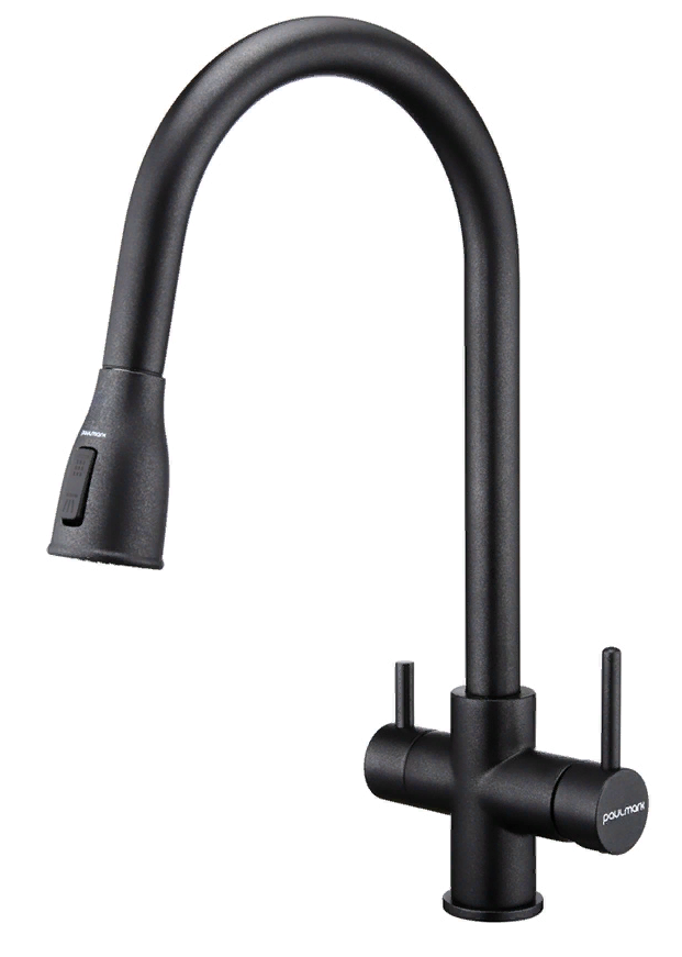 Фото товара: Paulmark LANGE, смеситель, гранит, черный металлик