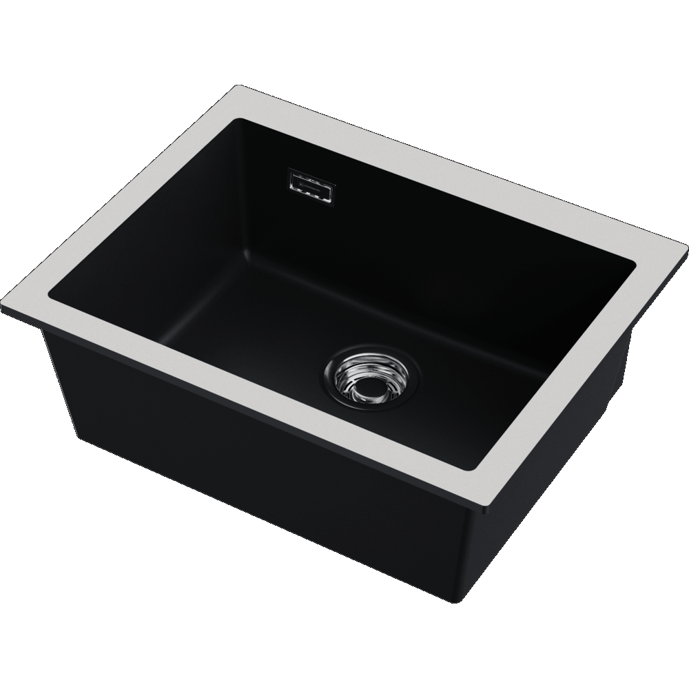 Детальное фото товара: Omoikiri Omishima 60-U-BL Matt, мойка, керамика, черный матовый