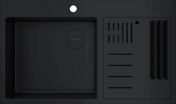 Фото товара: Omoikiri Akisame 86-2 Side-GB, мойка, нержавеющая сталь/графит