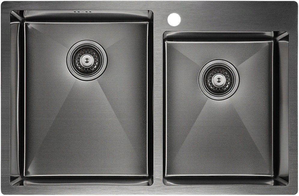 Фото товара: Paulmark KRONER 78/2S, мойка, нержавеющая сталь, вороненая сталь