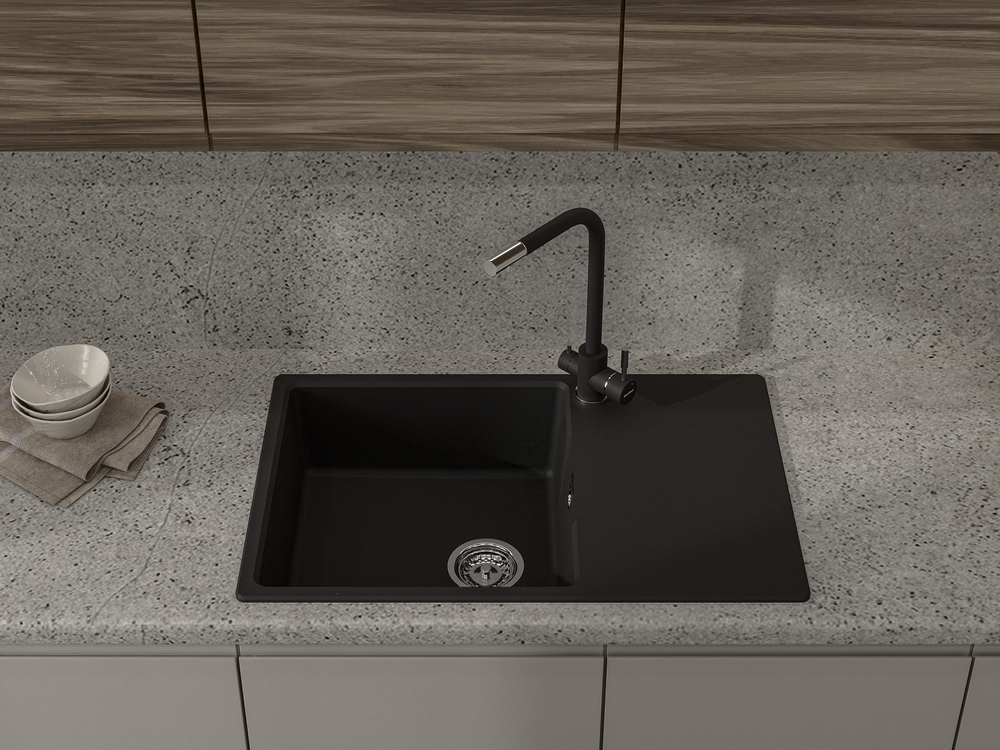 Детальное фото товара: GranFest URBAN 678L, мойка, гранит, черный