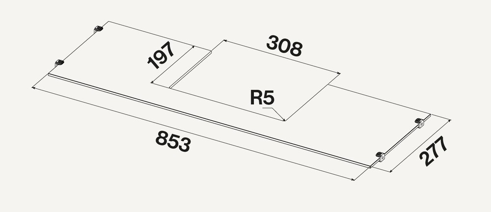 Детальное фото товара: Falmec стеклянная полка для моделей 90 см