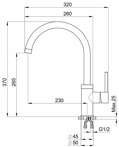 Детальное фото товара: GRANULA 2125 смеситель, гранит, сланец