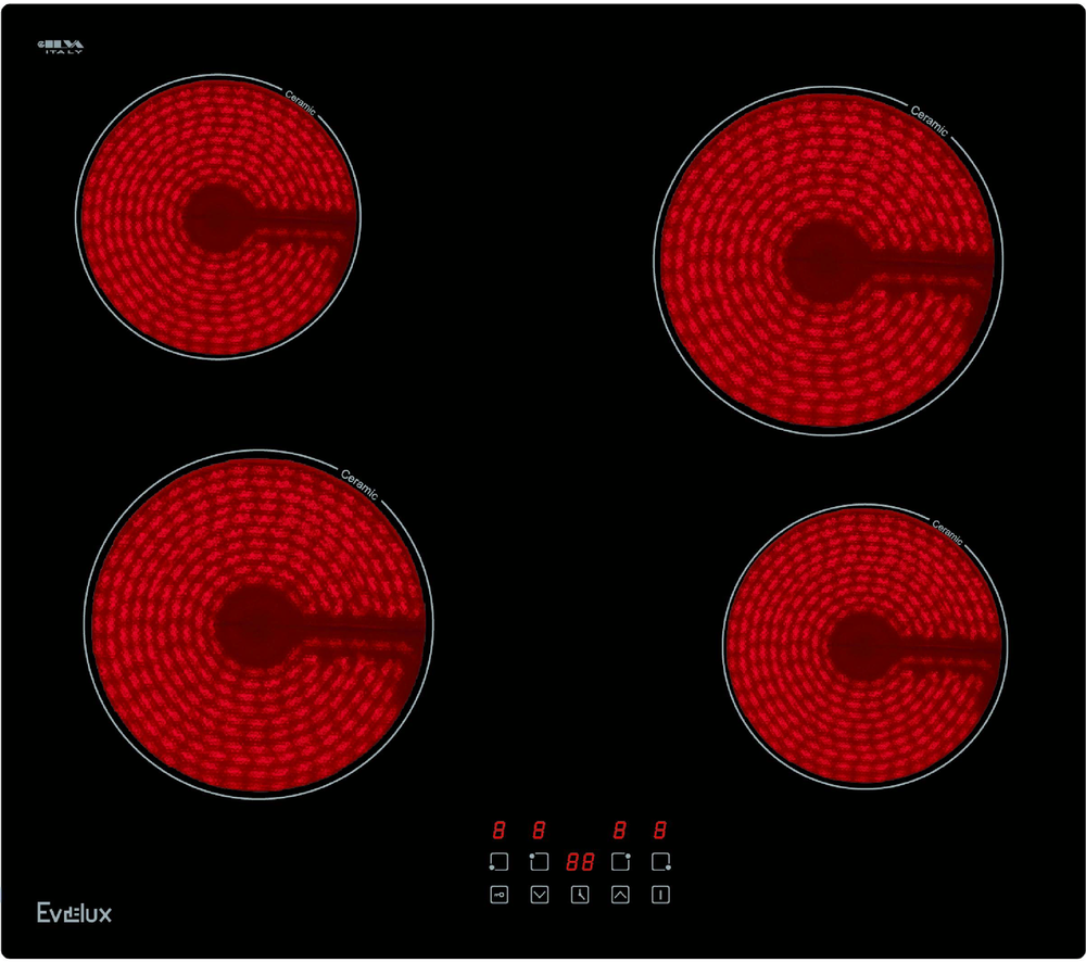 Фото товара: Evelux EV 6040 стеклокерамическая поверхность