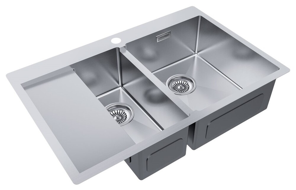 Детальное фото товара: Paulmark KRONER 78/2SF, мойка, нержавеющая сталь брашированное, правая