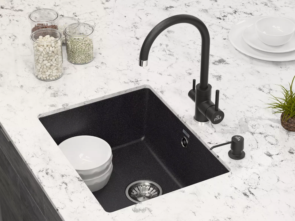 Paulmark SAUBER, дозатор для моющего средства, черный Детальное фото товара: Paulmark SAUBER, дозатор для моющего средства, черный