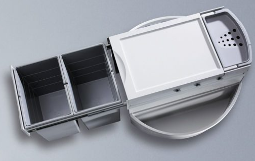 Детальное фото товара: Hailo Rondo Comfort выдвижная система с 2 мусорными ведрами по 20 л