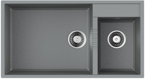 Детальное фото товара: Omoikiri Tedori 85-2-U-GR, мойка, гранит, leningrad grey
