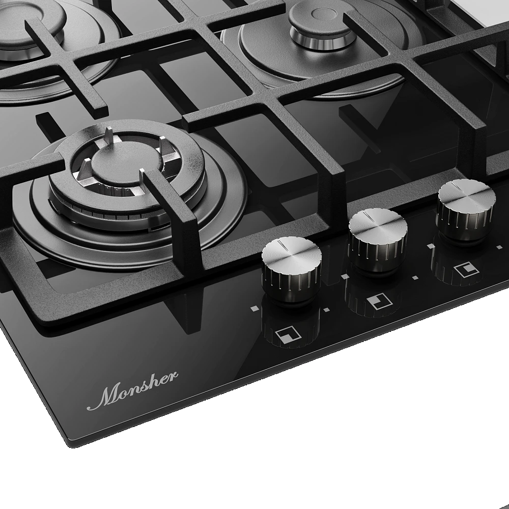 Monsher MGG 45 Noir Детальное фото товара: Monsher MGG 45 Noir газовая поверхность