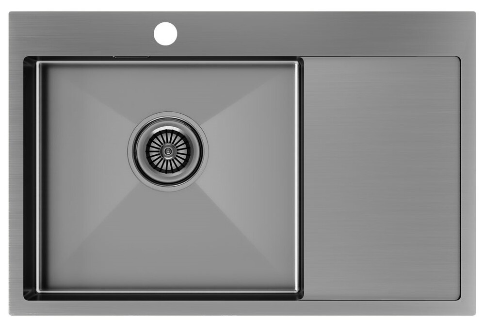 Детальное фото товара: Paulmark KRONER 78F, мойка, нержавеющая сталь, вороненая сталь