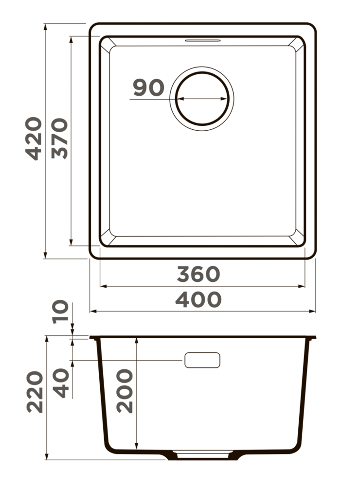 Детальное фото товара: Omoikiri Kata 40-U-WH, мойка, гранит, белый