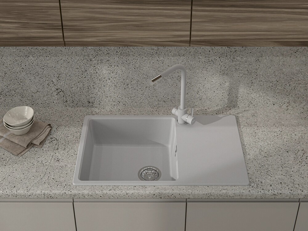 GranFest URBAN 678L, мойка, гранит, серый Детальное фото товара: GranFest URBAN 678L, мойка, гранит, серый