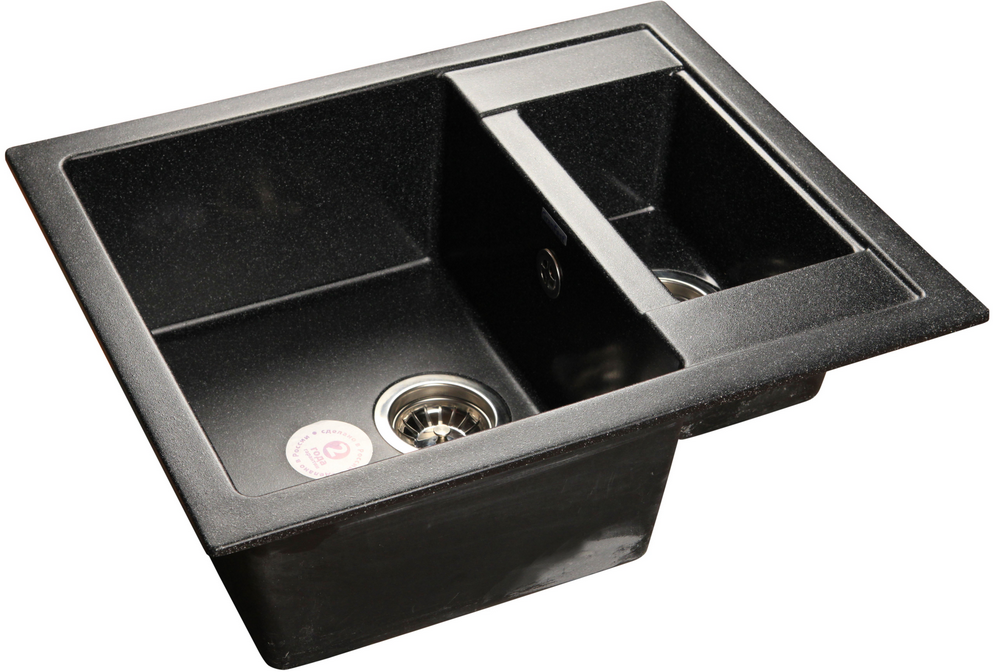 GranFest QUADRO GF-Q-610 K, мойка, мрамор, черный Фото товара: GranFest QUADRO GF-Q-610 K, мойка, мрамор, черный