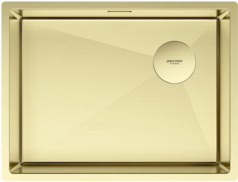 Фото товара: Paulmark NEXT-SKEW 58 UNI, мойка, нержавеющая сталь, светлое золото