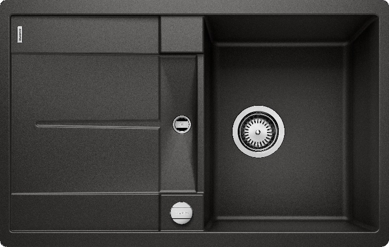 Фото товара: Blanco Metra 45S-F, мойка, гранит, черный, с клапаном-автоматом