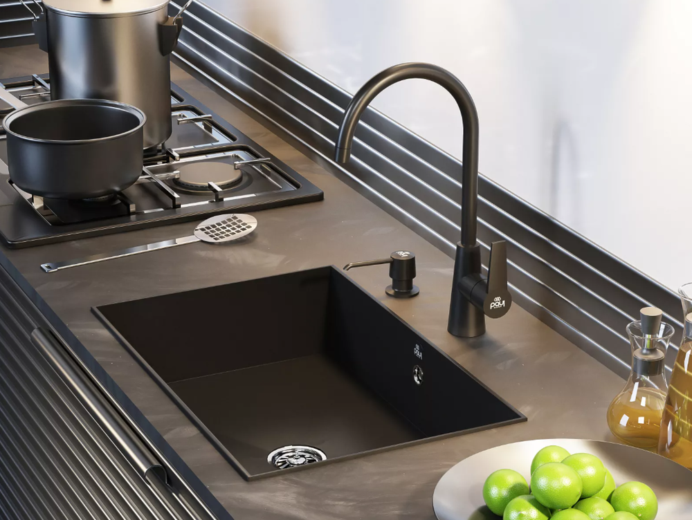 Paulmark SAUBER, дозатор для моющего средства, антрацит Детальное фото товара: Paulmark SAUBER, дозатор для моющего средства, антрацит