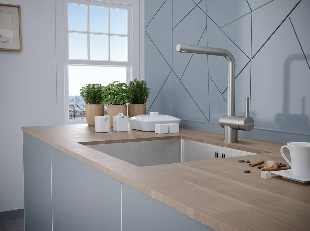 Детальное фото товара: Paulmark SPRING, смеситель, брашированная сталь