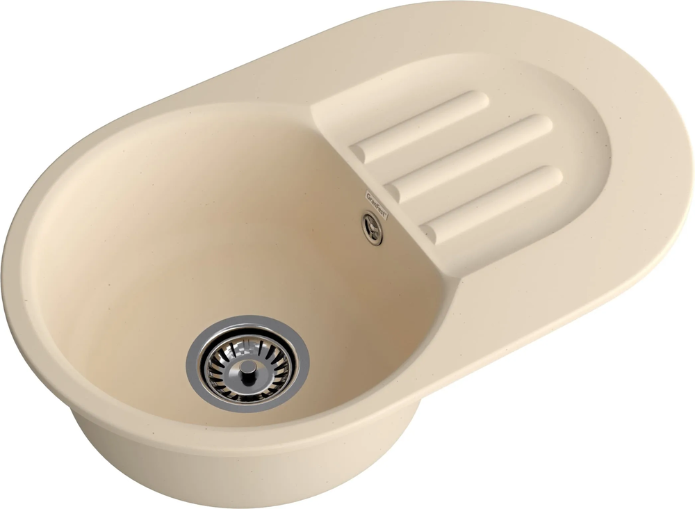 GranFest GF-SMART 685 L, мойка, мрамор, бежевый Детальное фото товара: GranFest GF-SMART 685 L, мойка, мрамор, бежевый