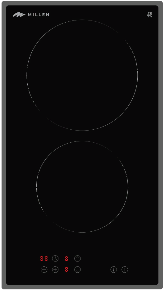 MILLEN MEH 301 BL Фото товара: MILLEN MEH 301 BL стеклокерамическая поверхность