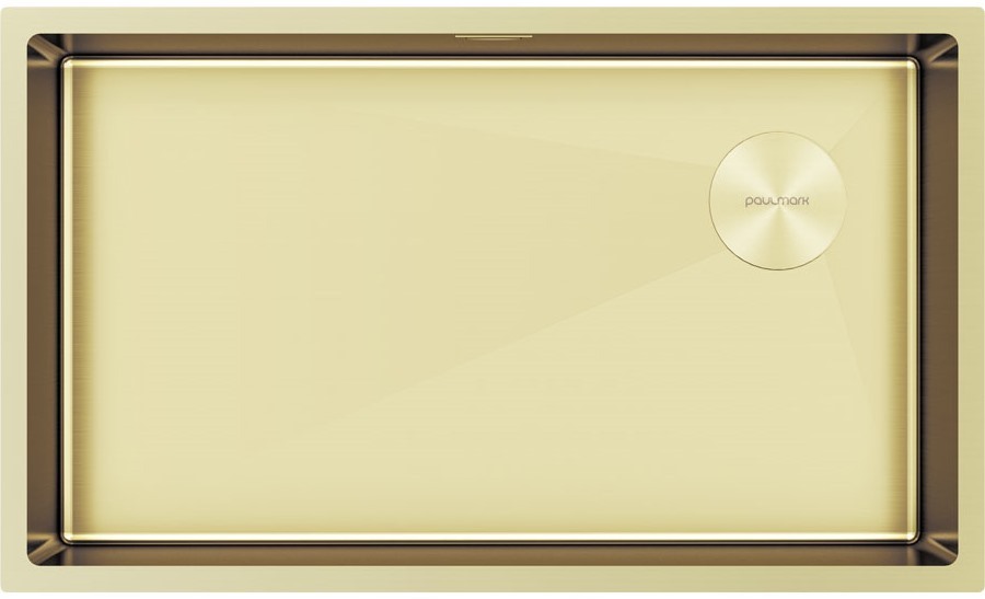 Фото товара: Paulmark NEXT-SKEW 74 UNI, мойка, нержавеющая сталь, светлое золото