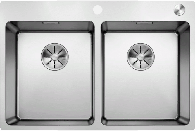 Фото товара: Blanco Andano 340/340-IF-A, мойка, нержавеющая сталь с зеркальной полировкой, с клапаном-автоматом