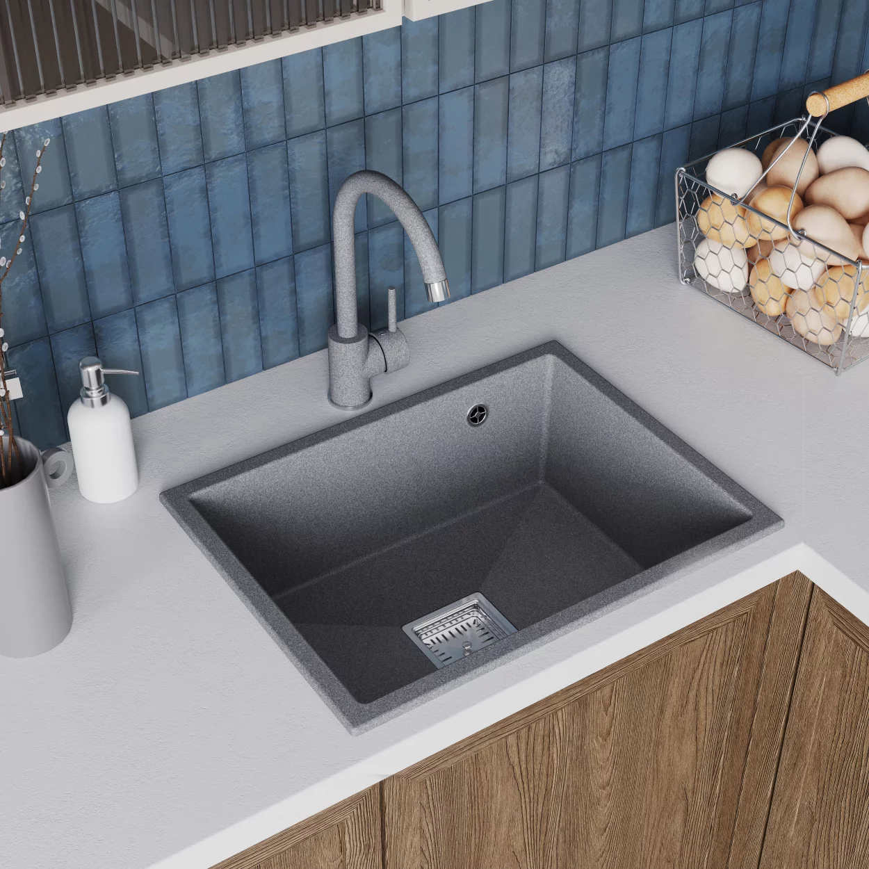 Детальное фото товара: Tolero BLADE 500, мойка, гранит, грей