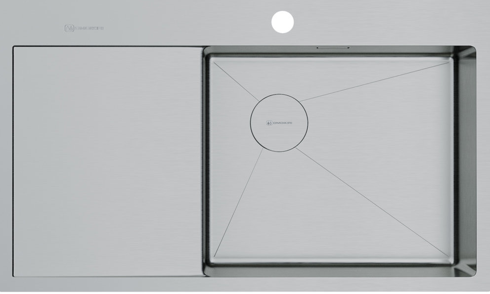 Фото товара: Omoikiri Akisame 86-IN-R Side , мойка, нержавеющая сталь, чаша справа