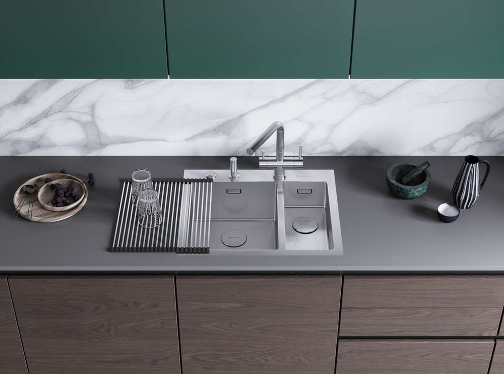 Детальное фото товара: Omoikiri Akisame 60-2-IN-L, мойка, нержавеющая сталь 