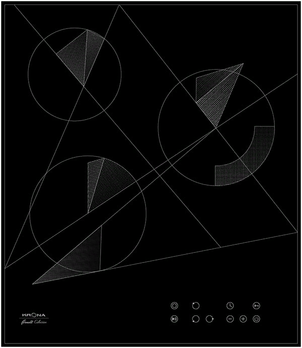 Детальное фото товара: Krona FIDATO 45 BL стеклокерамическая поверхность