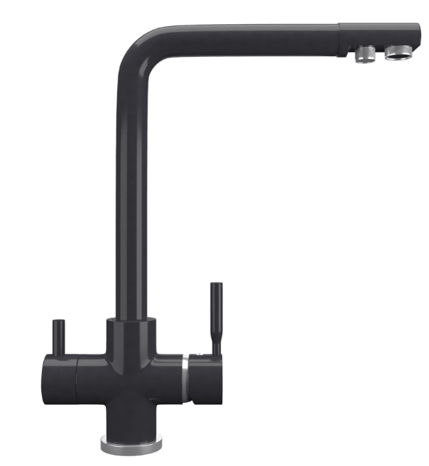 Фото товара: Maunfeld MFQT-16DGR, смеситель, гранит, темно-серый