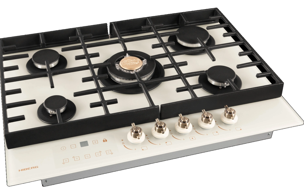 HIBERG VM 7155 Y Детальное фото товара: HIBERG VM 7155 Y газовая поверхность