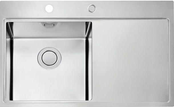 Фото товара: ALVEUS PURE UP 40 KMB 90 FI левая, мойка, нержавеющая сталь сатин (в комплекте с сифоном 1123351)