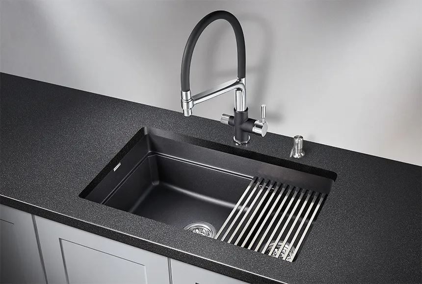 GRANULA 7304U мойка, гранит, шварц Детальное фото товара: GRANULA 7304U мойка, гранит, шварц