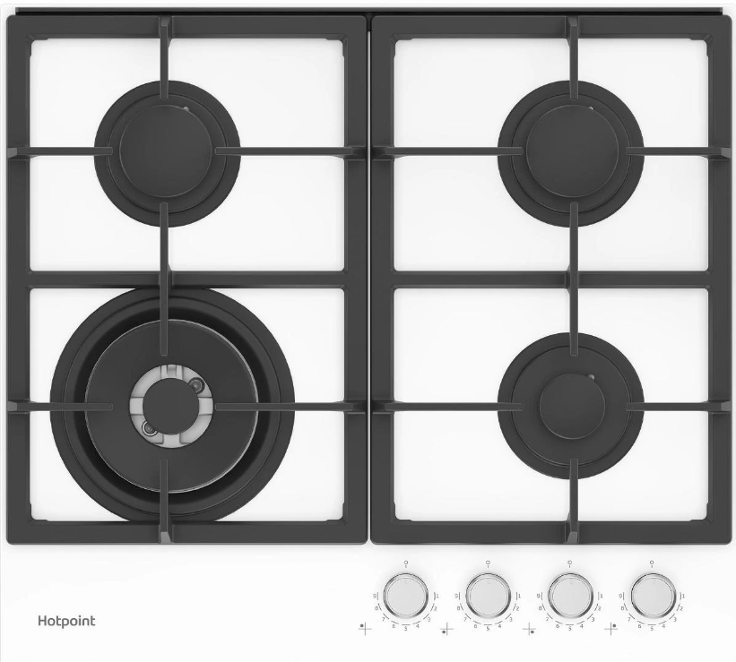 Hotpoint HGS 62F/WH Фото товара: Hotpoint HGS 62F/WH газовая поверхность