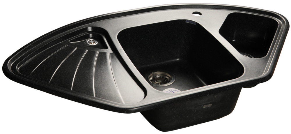 Детальное фото товара: GranFest CORNER GF-C-1040 E, мойка, мрамор, черный