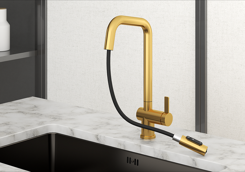 Детальное фото товара: GRANULA 7273 смеситель, золото сатин