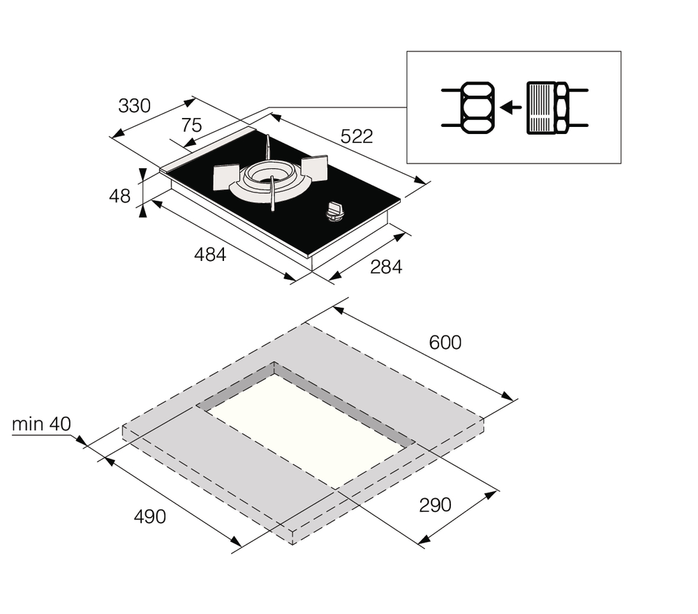 Детальное фото товара: ASKO HG8313BGB1 газовая поверхность