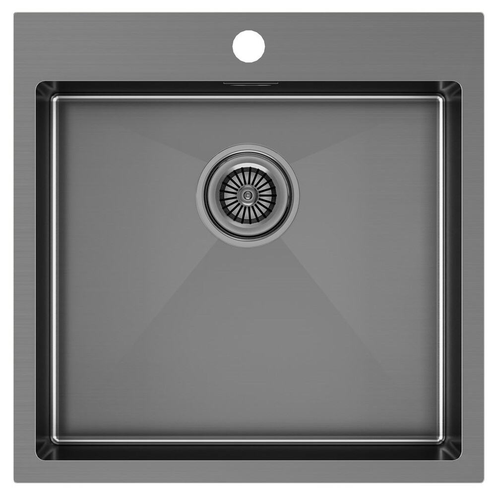 Фото товара: Paulmark KRONER 51, мойка, нержавеющая сталь, вороненая сталь