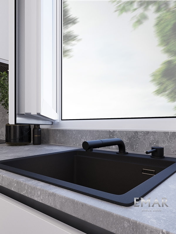 Детальное фото товара: Emar ЕС-7027 Black, смеситель, черный